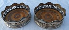 STERLING SILVER bottle coasters 19th century British (?) -