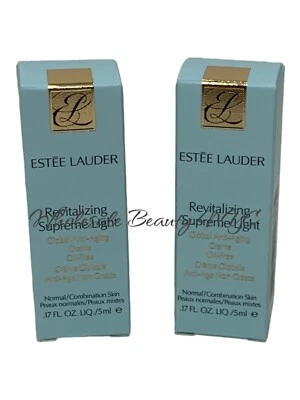 Lot of 2 -Estee Lauder Revitalizing Supreme Light Global Anti-Aging Creme .17Oz - Image 1 of 2