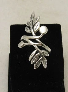 Long Handmade Sterling Silver Floral Ring Solid 925 Perfect Quality Nickel Free - Picture 1 of 6