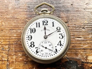 Antique Illinois 17 Jewels Open Face Pocket Watch 52mm Silver Tone Case AS IS - Picture 1 of 10