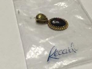 PENDENTE RECARLO IN ORO GIALLO 750,AMETISTA CABOCHON E BRILLANTE CT.0,05.LUXURY - Foto 1 di 14