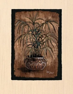 Exotic Flora II by M. Stewart Sepia & Green Still Life Palm Tree Art Print 14x18 - Picture 1 of 1