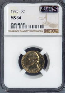 1975 Jefferson Nickel NGC MS64 Auction - Picture 1 of 2