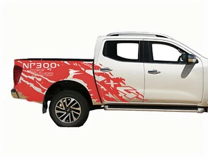 Car Sticker For Navara NP300 Trunk Side Distorted Stripe Graphics Off Road Decal - Picture 1 of 4