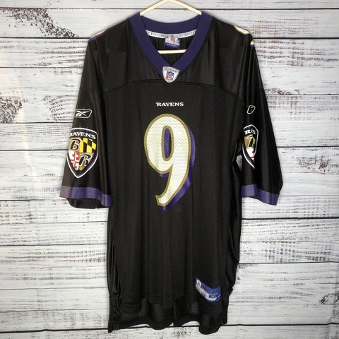 Reebok Baltimore Ravens Steve McNair #9 Black Home NFL Jersey Men’s Size XL Rare Cover