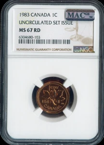 1983 Canada Small Cent NGC MS67 RD MAC - Quality - Picture 1 of 2