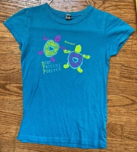 Girls' Blue Tee Shirt Sea Turtles Best Friends Forever Montreat Youth Large EUC - Picture 1 of 7