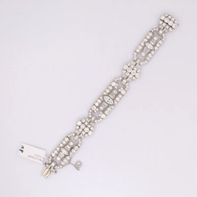 Art Deco 15.00 CT Diamond Platinum Bracelet 1920s Marquise Round Diamond Antique - Image 1 of 4