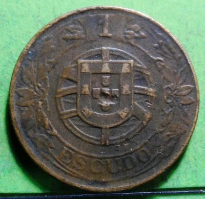 Rare PORTUGAL  1 Escudo 1926 Aluminum-Bronze - Image 1 of 2