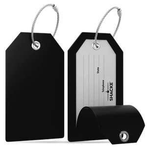 Etichette bagaglio Shacke con copertura privacy posteriore completa con passanti in acciaio - Set di 2 - Foto 1 di 32