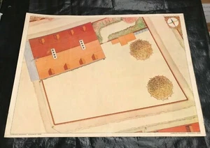 C268 Affiche Scolaire vintage Plan Ecole Village Points Cardinaux 1 2 Rossignol - Picture 1 of 7