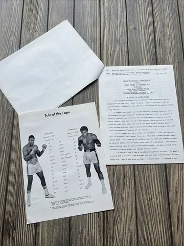 Vtg Take Of the Tape Larry Holmes Muhammad Ali Press Release 1980 Ring Record Cover