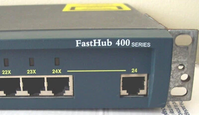 Cisco Fasthub 400 Series 24-port 10/100 Managed Hub WS-C424M AC&Stacking cables - Image 1 of 4