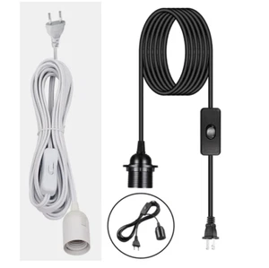 Portalampada E27 con cavo lanter sospeso 180 cm interruttore on/off spina EU - Foto 1 di 14