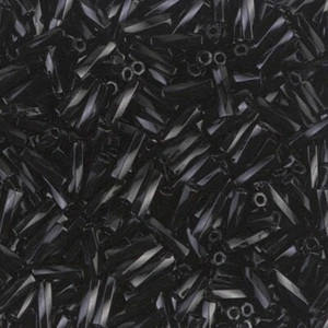 Miyuki Twisted Bugle Beads 6mm 17.5GM Jet Black - Picture 1 of 1