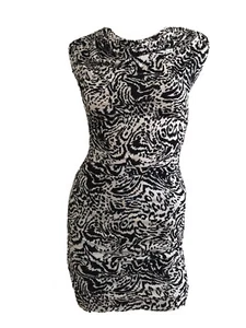 TOPSHOP PETITE ANIMAL PRINT JERSEY BODY CON MINI DRESS UK 10 EU 38 SMALL BNWT - Picture 1 of 11
