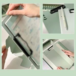 Standing up Clipboard Foldable Clipboard Writing Pad Document Storage Clipboard - Photo 1/13