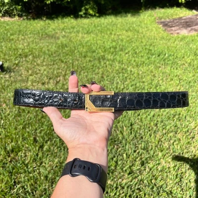 Cinturón de cuero serpiente negro a.testoni talla 42 / EE. UU. 34" Foto 1 de 4