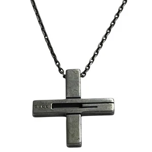 Gucci Necklace Cross Pendant Sv925 Silver #ED BEA - Picture 1 of 7