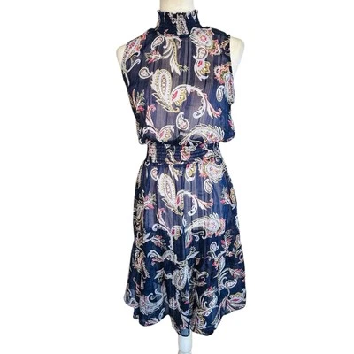 Vestido Feminino Nanette Lepore Chiffon 10 Paisley Midi Fada Boho Chique Resort Festa - Imagem 1 de 4