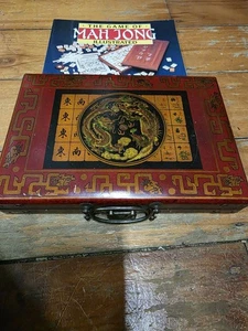 Vintage Mahjong Set With Fancy Dragon Case Mid Century  - Picture 1 of 9