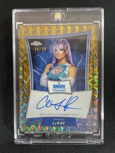 2025 Topps Chrome WWE Candice LeRae Gold Geometric Auto 14/50 BBA-CAN - Picture 1 of 5