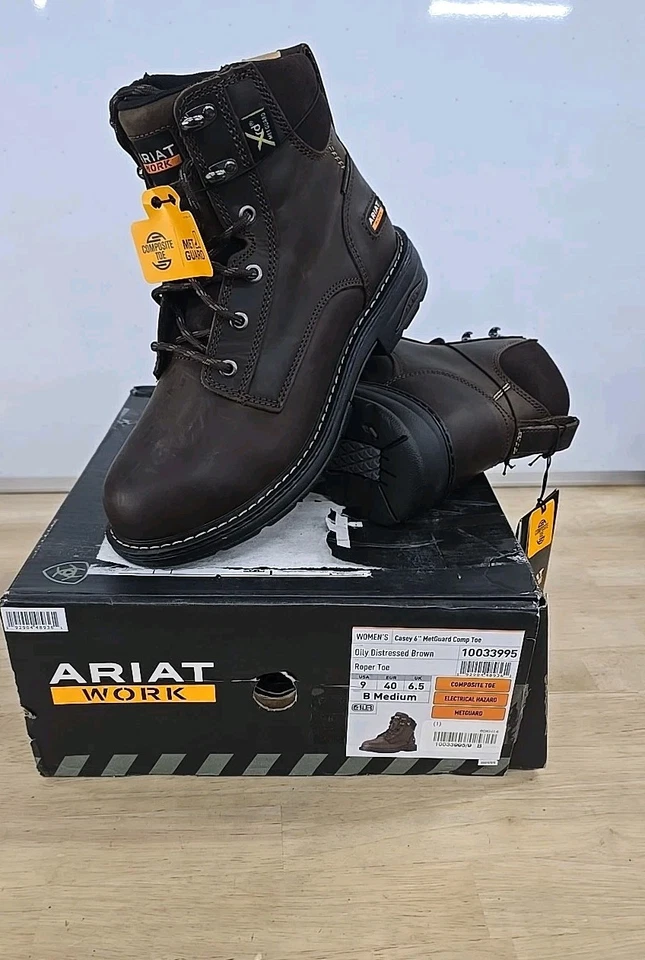 Ariat Women's US 8 Casey MetGuard CT Work Boots Distressed Brown 10033995