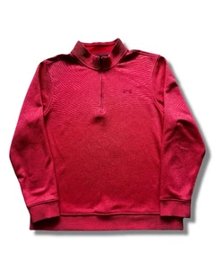 Under Armour Red Thick Quarter Zip Sweatshirt Pullover - Men’s Size UK Large - Picture 1 of 9