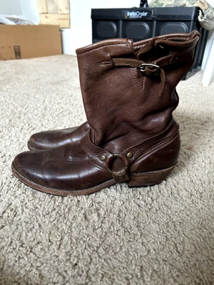 Винтажная обувь компании коричневый кожаный инженер ботильоны женский размер 9 М США - Изображение 1 из 4