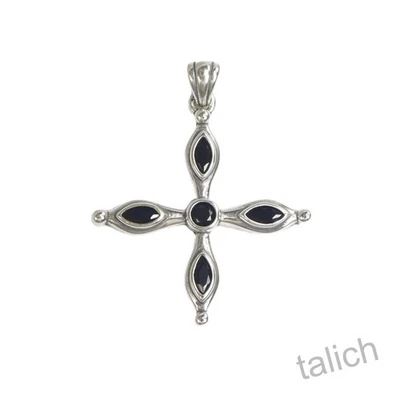 Brillante Colgante Estrella Cruz Circonita Circonita Negra Brillante Boho Único Foto 1 de 4