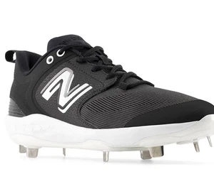 New Balance Unisex Fresh Foam X 3000 V6 Metal Baseball Shoe, Black/White, S5/9.5 - Picture 1 of 7