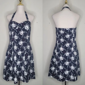 Betsey Johnson L Spider Halter Dress Whimsigoth Goth Rockabilly Pinup Girl NWT - Picture 1 of 10