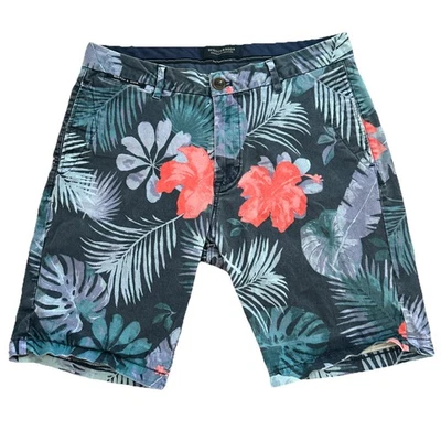 "Shorts chinos Scotch & Soda Amsterdam Couture para hombre talla 29 estampado floral entrepierna de 8""" Foto 1 de 4