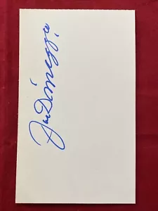Joe DiMaggio Autographed 3x5 Index Card New York Yankees Signed In Blue Sharpie - Picture 1 of 3