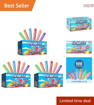 300-Count Assorted Freezer Pops: Real Fruit Juice Bars in 6 Fruity Flavors - Image 1 of 4