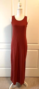 The Limited Vintage 90s Maxi Tank Dress Brick Red 100% Cotton Stretch Minimalist - Picture 1 of 8