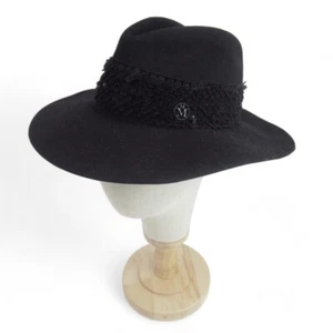 Maison Michel Henrietta Hat UK Small Wool Felt Sequins Designer Logo Women's - Picture 1 of 24