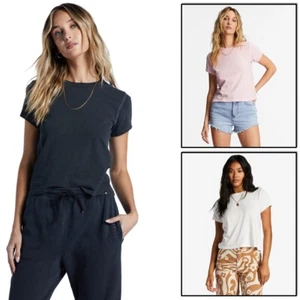 Billabong Women's Better Than Basic Solid Color Premium Tee T-Shirt - Picture 1 of 19