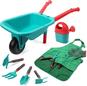 CUTE STONE Gardening Tool Set for Kids - Includes Wheelbarrow, Watering Can - Picture 1 of 6