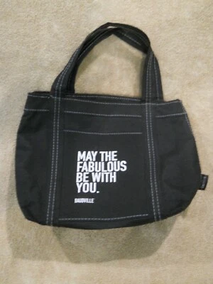 Mini bolso de lona negro 10" x 8" x 4" "Que el fabuloso esté contigo" _ Foto 1 de 3