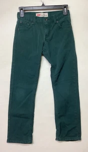 LEVI 513 Corduroy Jeans Boy's SIZE 10 reg Green Slim Straight 24x25 - Picture 1 of 11