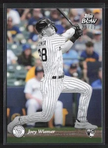 2023 Topps Black & White #71 Joey Wiemer Background Color Milwaukee Brewers #/49 - Picture 1 of 2