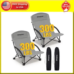 Kingcamp Folding Backpack Beach Chair - Portable & Heavy Duty Beach Gear with 30 - Picture 1 of 10