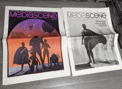 JULY/AUG 1977 #26 MEDIASCENE Vintage Magazine STAR WARS SUPERMAN Movie McQuarrie - Image 1 of 4