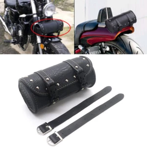 Nuevo Negro Mini Retro Cuero PU Cocodrilo Bolso de Herramientas Manillar Sissy Barra Bolso con Rodillos - Imagen 1 de 10