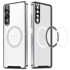 For Sony Xperia 1 V Shockproof Aluminum Metal Bumper Frosted Magnetic Cover Case