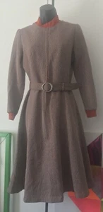 Vintage 1970’s Richard Shops Brown & Orange Dress Size 14 - Picture 1 of 8