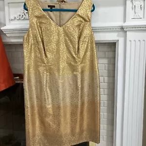 ESCADA Shift Kleid 46, Farbverlauf Gold mit Gürtel, Gr. 46 neu ohne Etikett Vintage perfekt - Bild 1 von 14