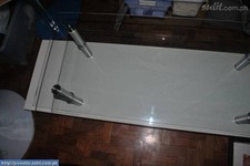 MODERN TV RACK metal, glass, wood made in japan nego.