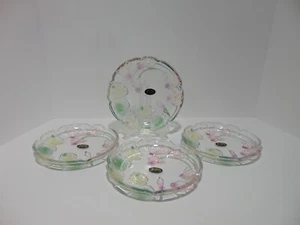 4 Crystal Clear Studios Plates Casandra Pattern Floral Hand Painted MIB - Picture 1 of 11